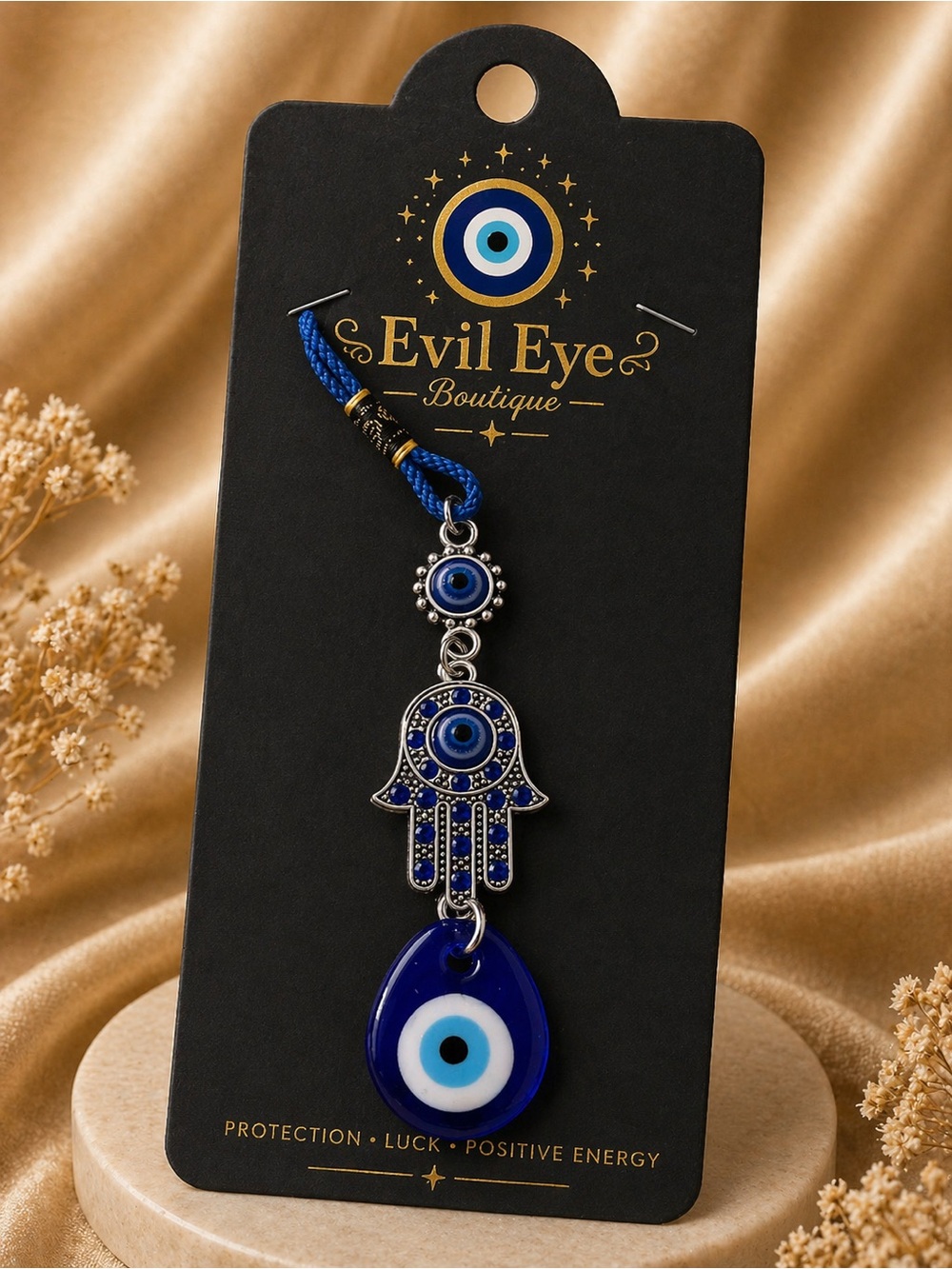 🧿Blue Hamsa and Eye Charm